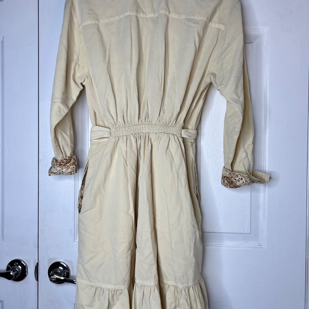 Anthropologie corduroy ivory dress - Picture 2 of 5